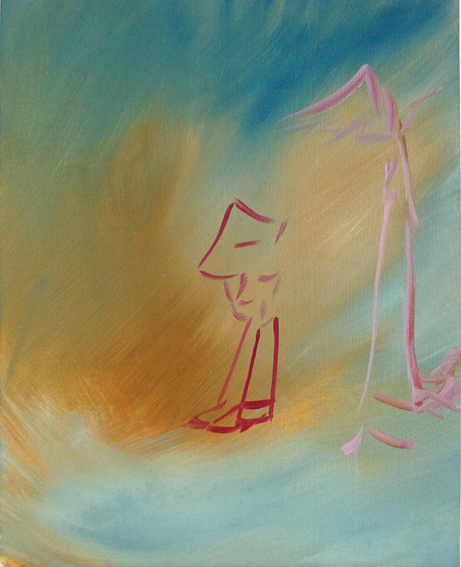 jeremiegrandsenne_huiles2014_bonhommerougeformerosefondbleujaune